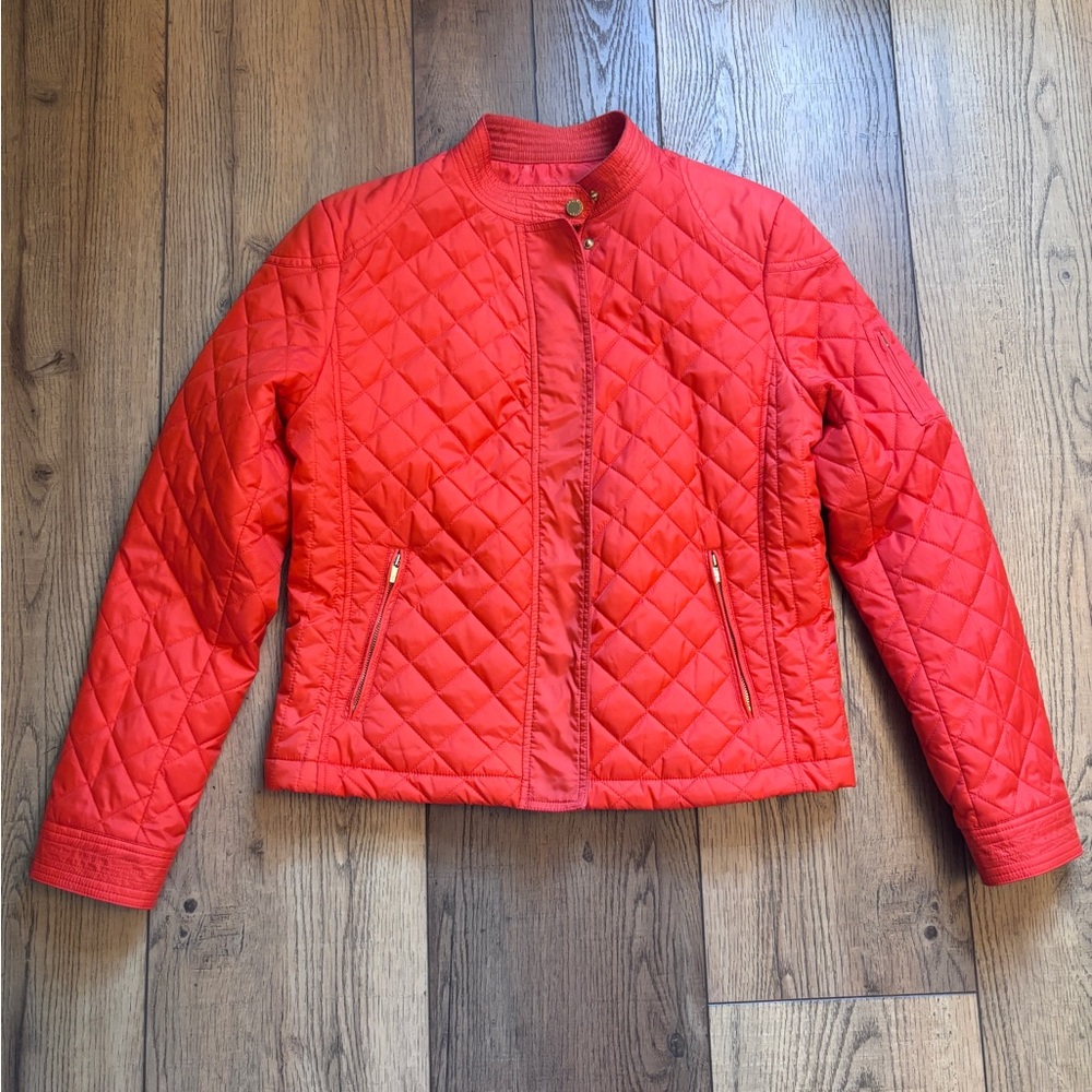 C. Wonder Quilted Orange/Red Bomber Jacket